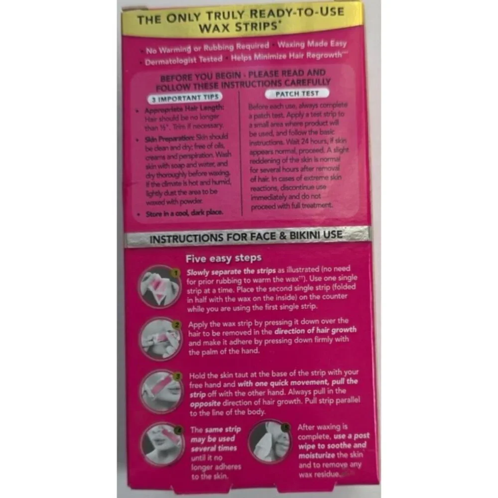New Nair Wax Ready Strips for Face and Bikini